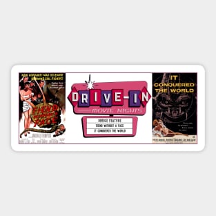 Drive-In Double Feature - Fiend Without a Face & Giant Cucumber Sticker